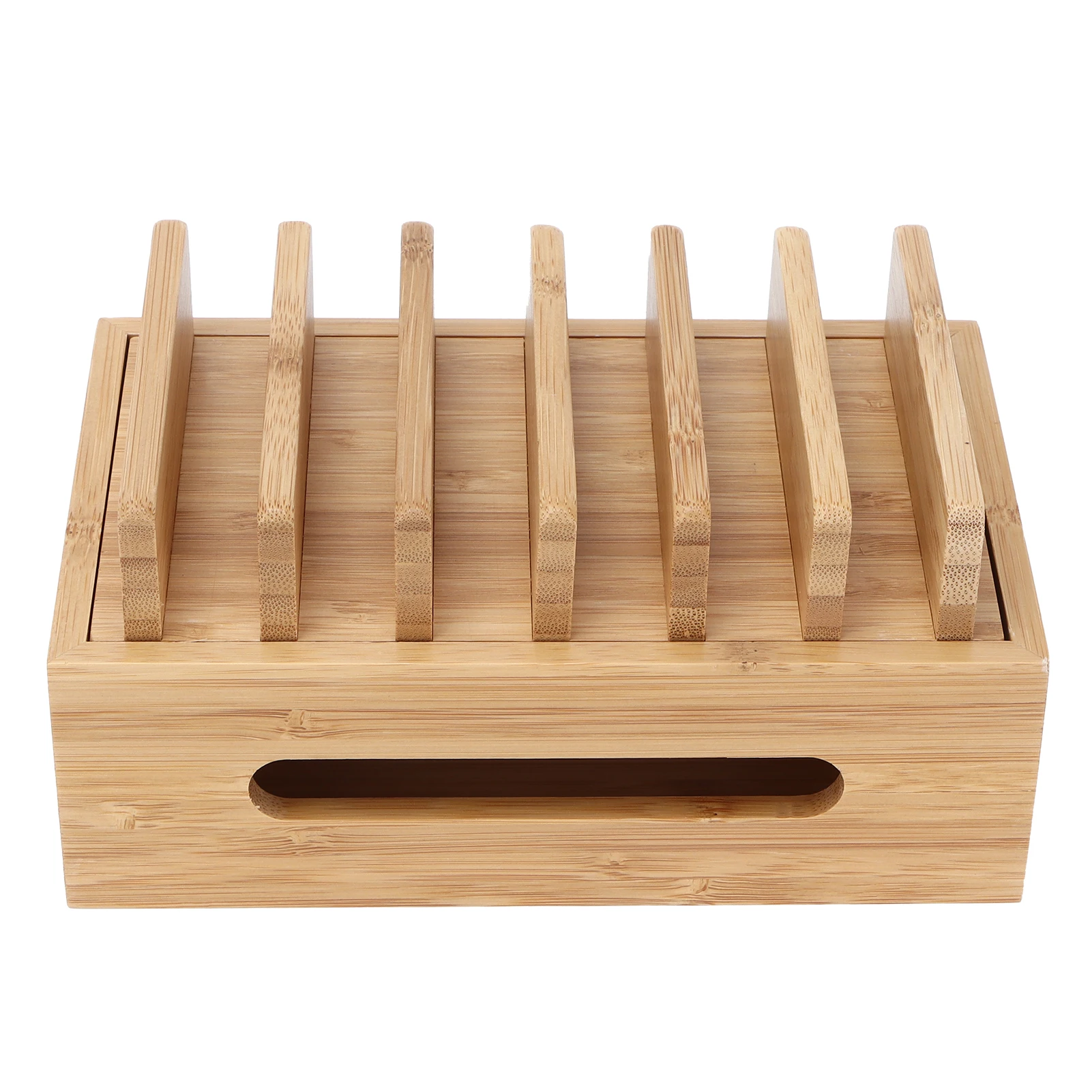 Bamboo Wood Cell Phone Dock Portable Tablet Computer Organizer Storage Box for Home  Cell Phone Dock Tablet Storage Box