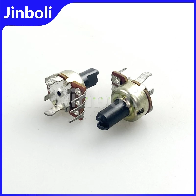 3PCS 12 Type B20K Bent Foot Vertical 3-Pin Single Radio Amplifier Audio Volume Potentiometer D Shaft Length 11mm