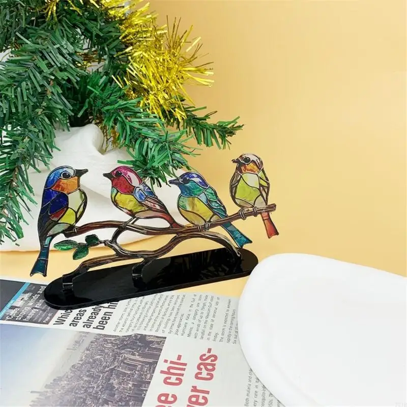 77JB Birds Desktop trang trí, chim acrylic hiện đại nghệ thuật trang trí nghệ thuật trang trí cho tủ, văn phòng, phòng khách nhà