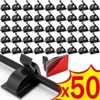 50/30/10/1PCS Self Adhesive Backed Cable Clips Wire Clamps Adjustable Cable Winder Wire Management Charger Cord Holder Organizer