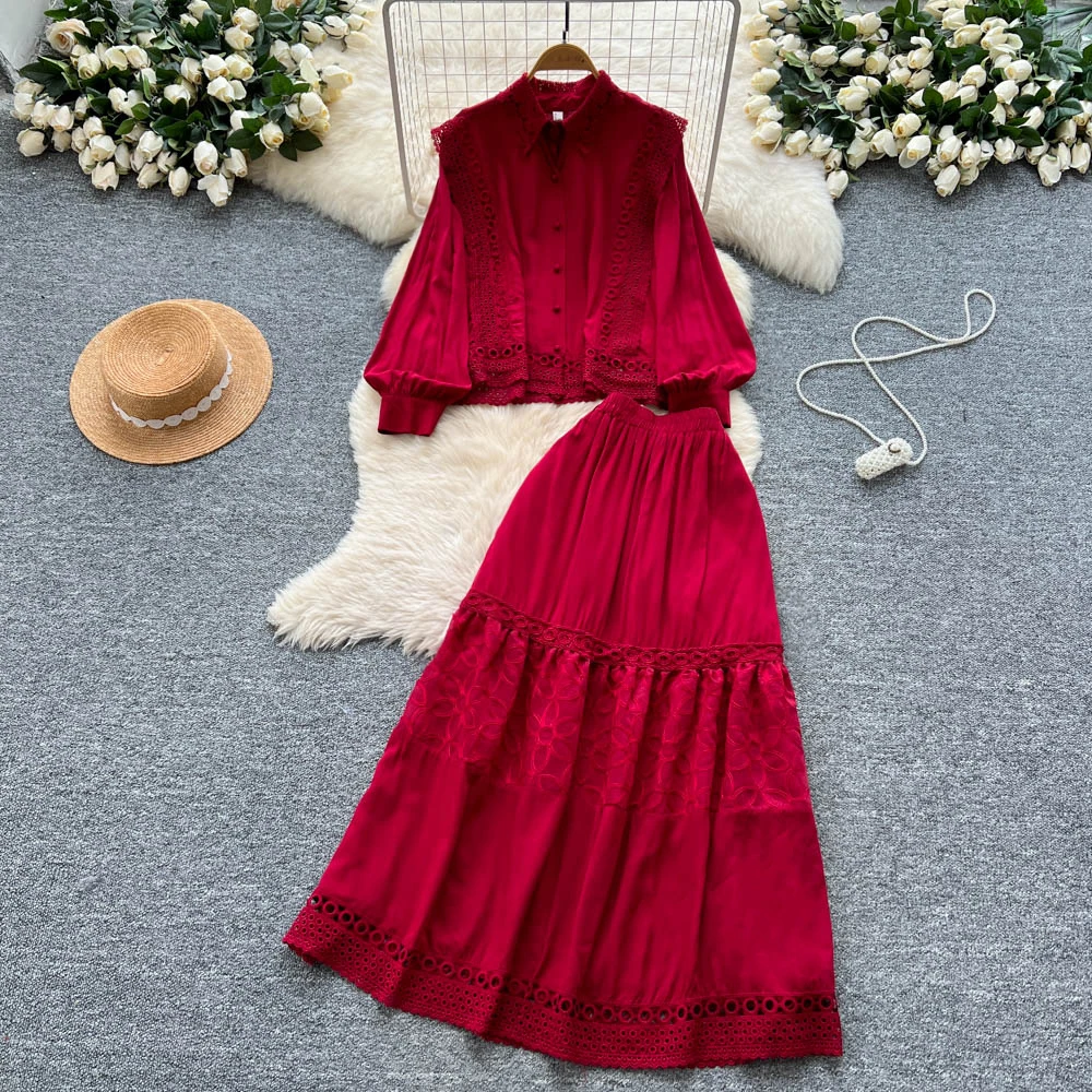 

French chic lantern sleeve hollow out slim fairycore dress women's summer waist Beach dresses women clothing