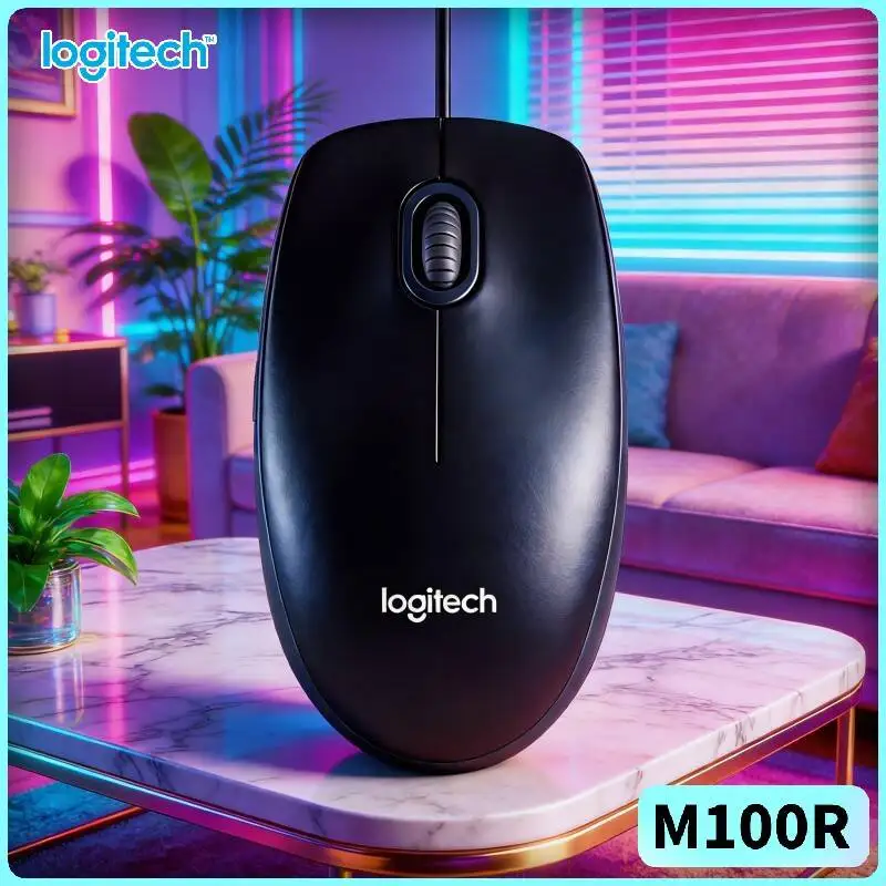 

Logitech M100R Wired USB Optical Mouse 1KDPI Ambidextrous Grip High Precision for PC Mac Desktop Laptop Art Gallery Cataloging
