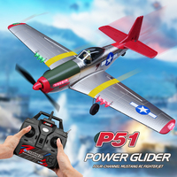 P51 Mustang RC Plane 2.4G 4CH 450MM Wingspan Foam Fighter One Key Aerobatic RTF RC Warbird Aircraft Electric Glider Toys