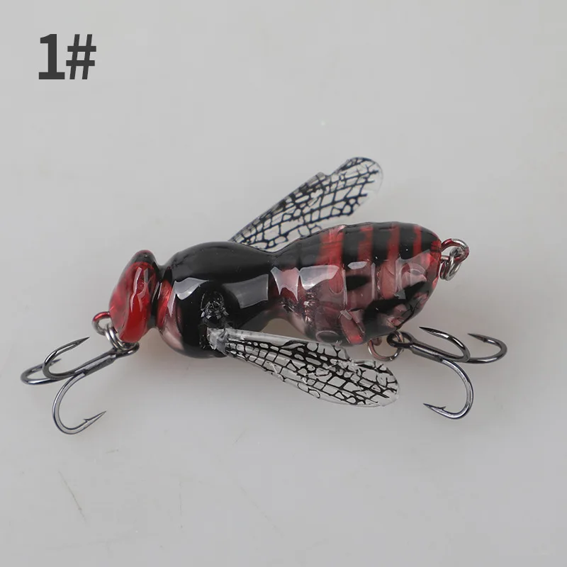 Image of Für Surface Action Wasp Topwater Lure Rattle Fishing Lure Eingebautes Rasselsystem Markante Wespenform für Barschangeln