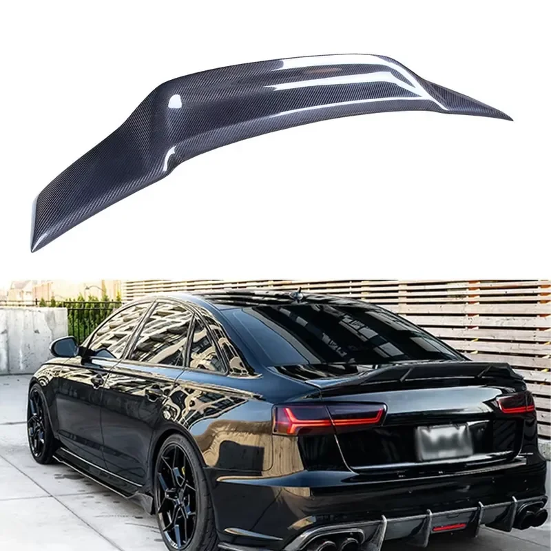 Auto Part Carbon Fiber R Style Spoiler for A6 C8 2019+ Sedan Rear Boot Duck Spoiler Carbon Fiber Rear Spoiler