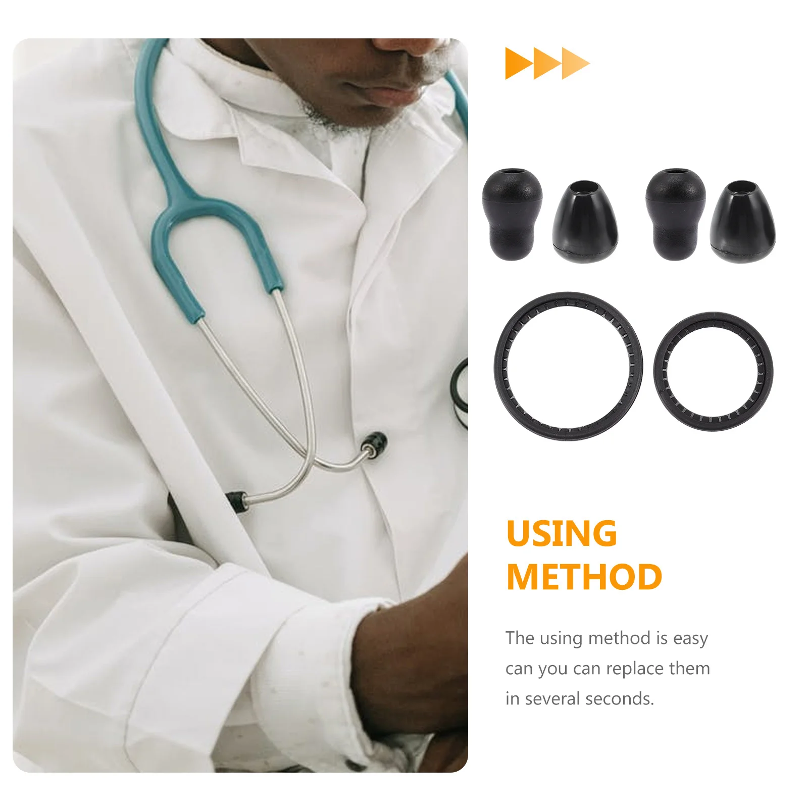 1 مجموعة سماعة الطبيب استبدال أجزاء طقم غطاء الحجاب الحاجز للملحقات الطبية جوانب الأطفال مع مادة البولي ايثيلين الموثوقة