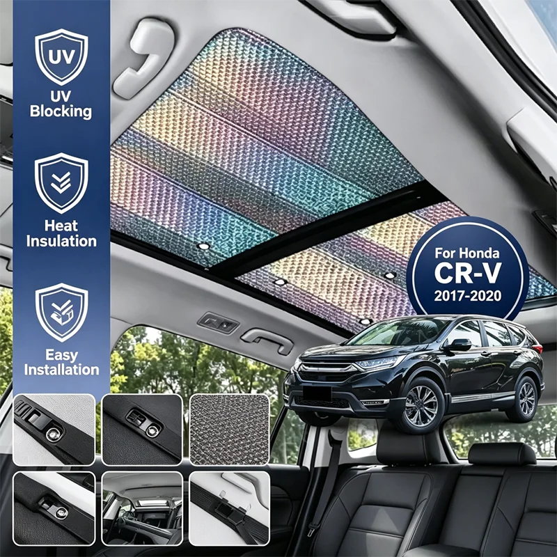 For Honda CR-V 2017-2020 Sunroof Sunshade Physical Cooling Car Panoramic Roof Heat Shield Window Sunshade Anti-UV