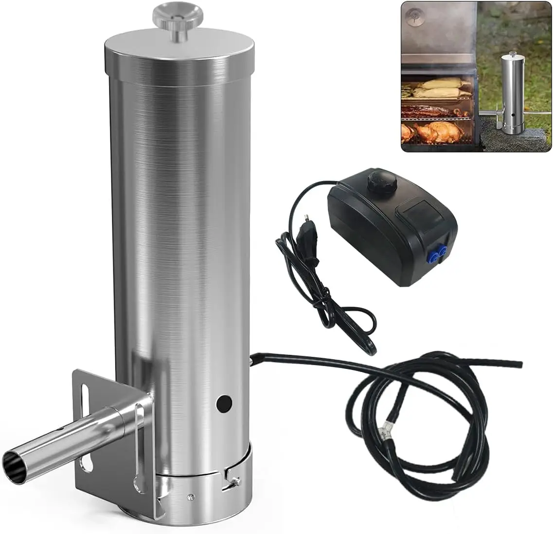 Edelstahl-Kaltrauchgenerator mit Pumpe, Rauchgenerator für Smoker-Öfen, Rauchgenerator zum Kalträuchern von Fisch, Fleisch, Käse