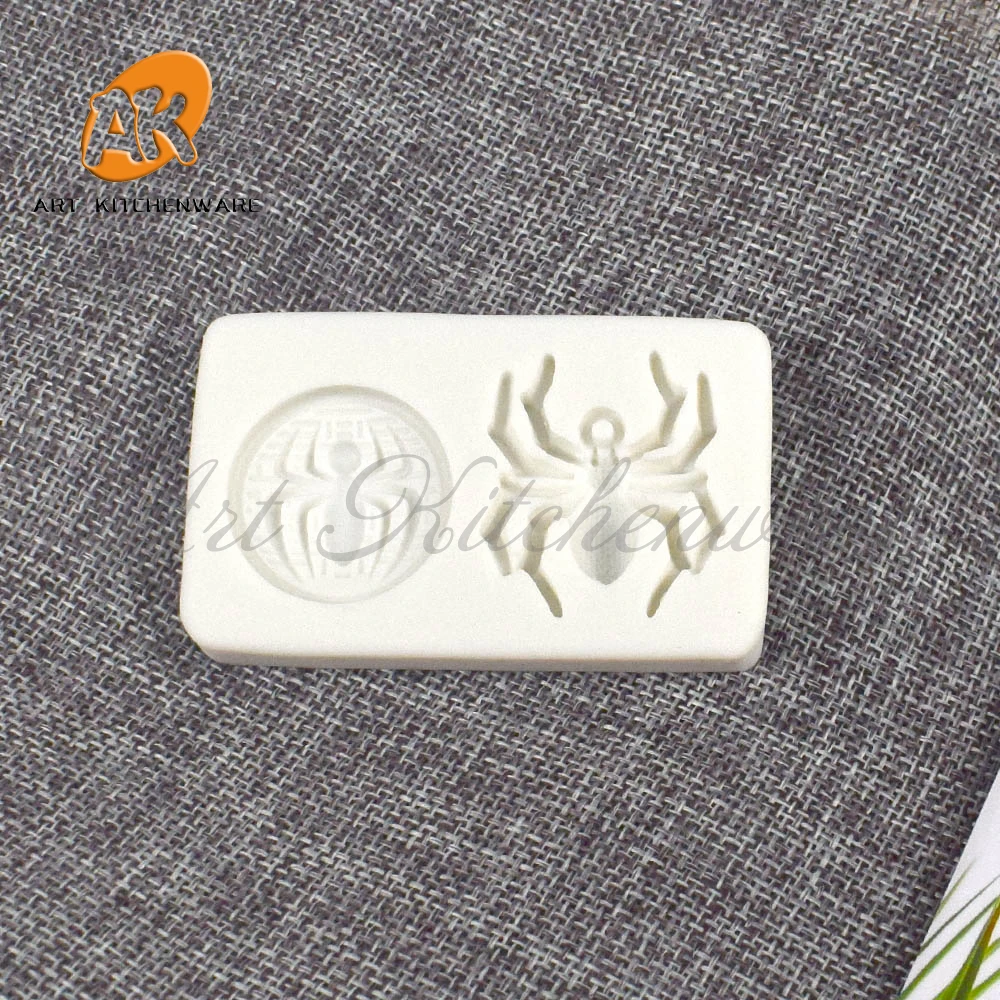 3D Halloween Small Spider Design Silicone Mold DIY Fondant Chocolate Mould Handmade Clay Model Cake Decorating Tools Bakeware