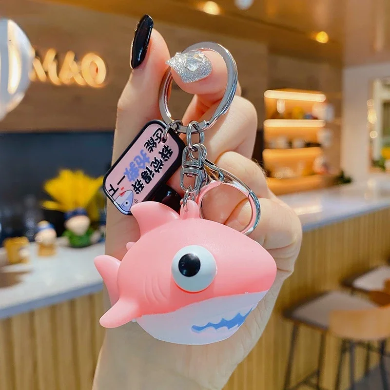 Big Shark Crowded Pressure Ball Keychain, Super Cute, Funny Spoof, Tricky Product, Key Ring Rescue Gift