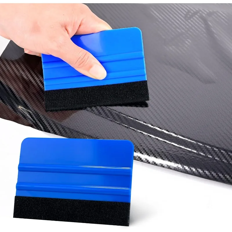 20Pcs Felt Edge Squeegee Car Film Wrap Scraper 4 Inch Vinyl Wrap Application Bubble Removal Tools Window Tint Wrapping Tool
