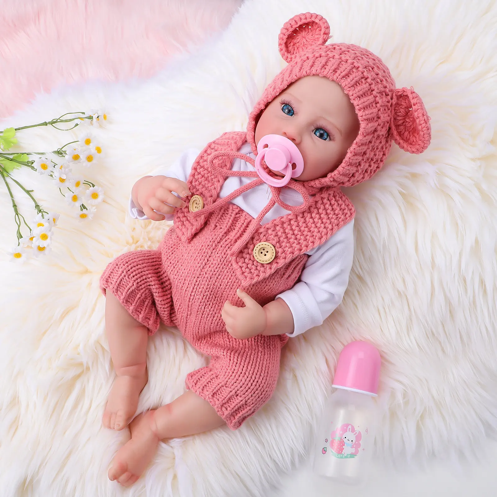 

Soft Vinyl Lifelike Baby Newborn Realistic 19 Inch Boy Full Body Feeding Clothes Kids Playthings Babydoll for Kids