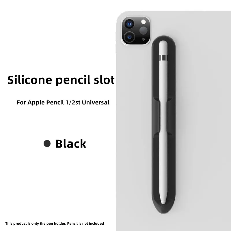 Apple Pencil 슬롯 용 실리콘 1 또는 2 세대 스타일러스 Ipad 연질 자기 흡입 펜 슬롯 홀더 펜 케이스 커패시터 호환
