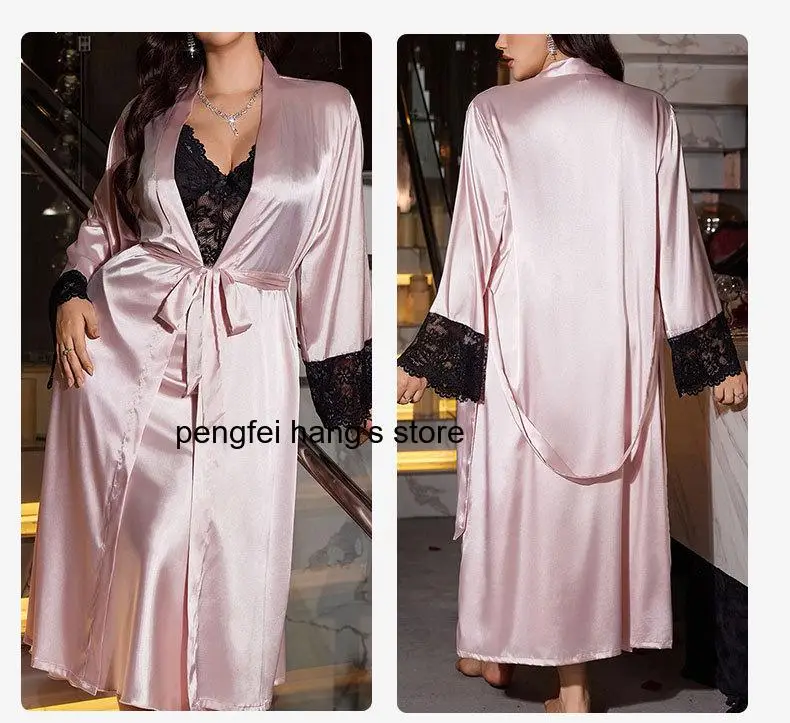 

2026 New Luxury Palace Style Women 2Pcs Ice Silk Loungewear Set Sexy V-Neck Hollow Lace Trim Spaghetti Strap Outfit