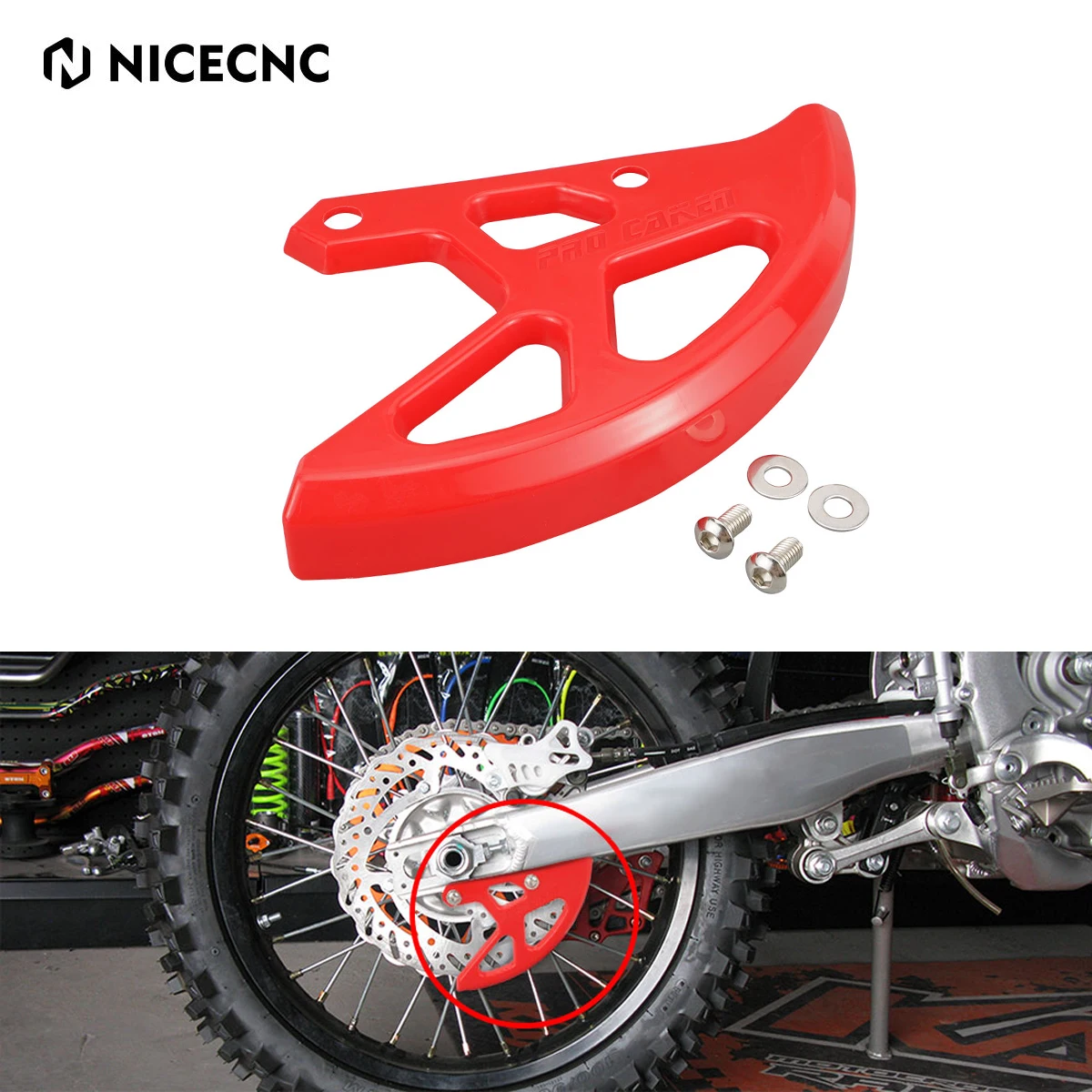 

For Honda CRF250R CRF450R CRF250X CRF450X CRF250RX CRF450RX 2002-2022 CR125R CR250R 2002-2007 Rear Brake Disc Cover Guard