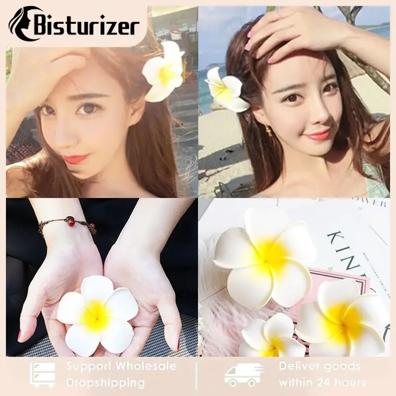 다채로운 열대 꽃 활기찬 세련된 트렌디 내구성 해변 헤어 클립, 하와이 헤어 액세서리, 여름 패션 트렌드
