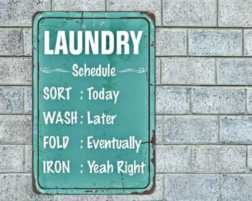 Laundry Schedule Sign Aluminum Metal 8