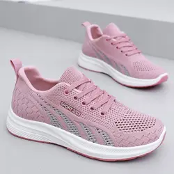 Shoes For Women Lace Up Pink Sports Woman Footwear Running Sneakers Athletic Urban New Arrival 2025 Summer Offers Stylish
