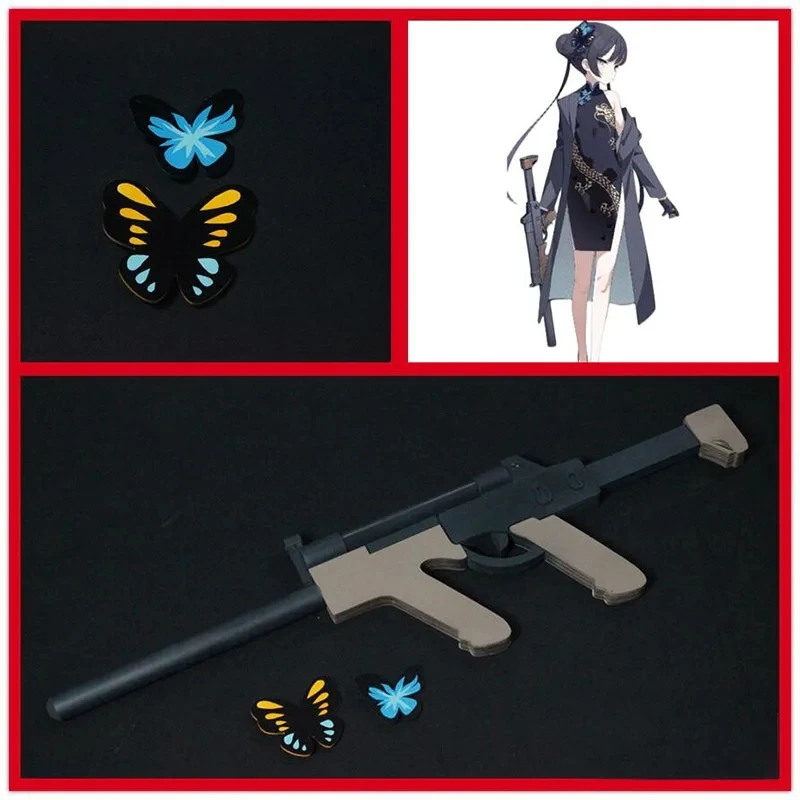 لعبة الأزرق الأرشيف كيساكي تأثيري سلاح بندقية كيرارا فراشة أغطية الرأس هالوين كرنفال يتوهم مرحلة الأداء دور اللعب الدعائم