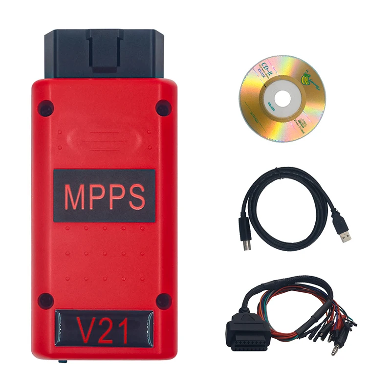 OBD2 MPPS V21 Разблокированная версия бесконечного сброса с кабелем Breakout Tricore EDC15 EDC16 EDC17 Чтение и запись OBD2 ECU Чип-тюнинг