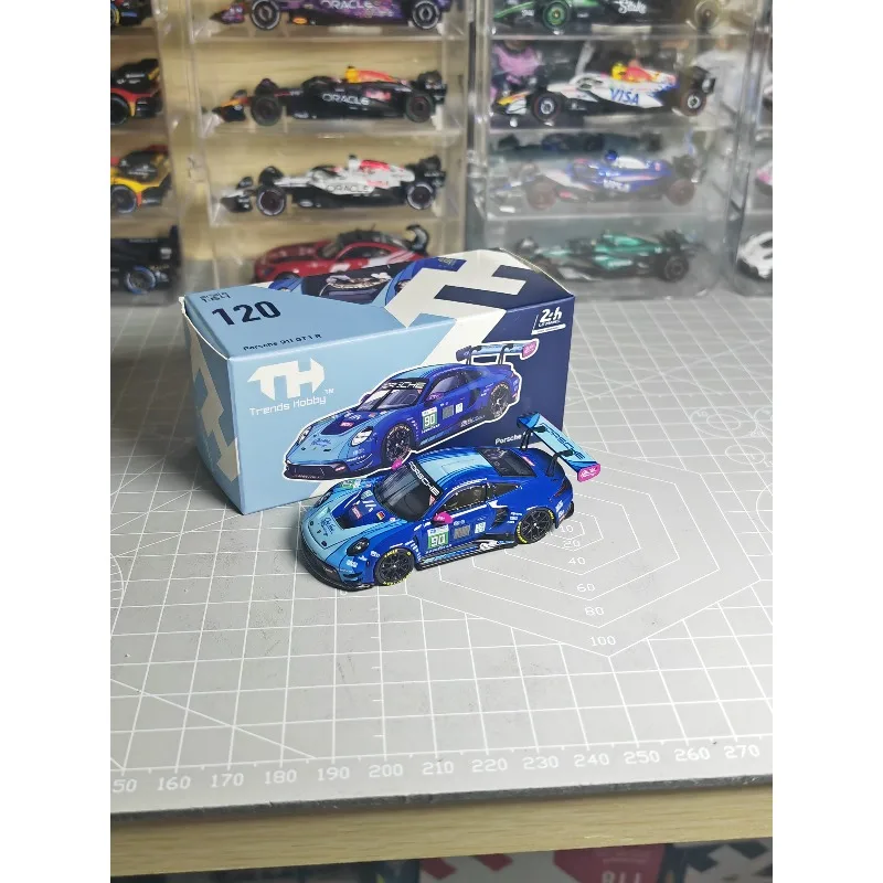 In Stock Trends Hobby TH 1:64 Porsche 911 GT3 R -2025 LeMans 24H LMGT3 #90 Alloy Die Cast Car Model Collection Gift