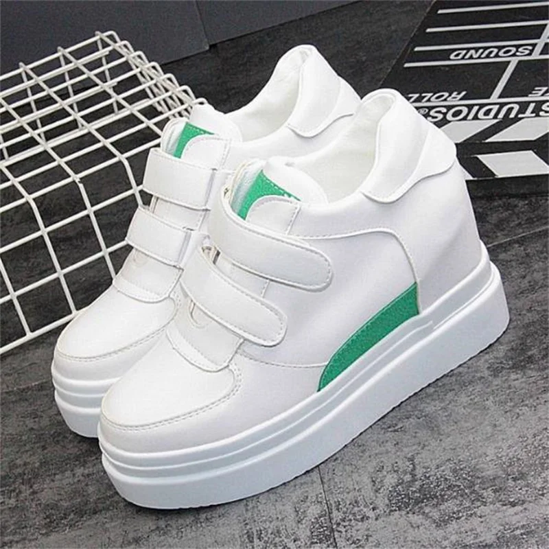 Woman Fashion White Hidden Wedge Shoes Platform Sneakers for Women Casual Shoes Vulcanized shoes 34-40
