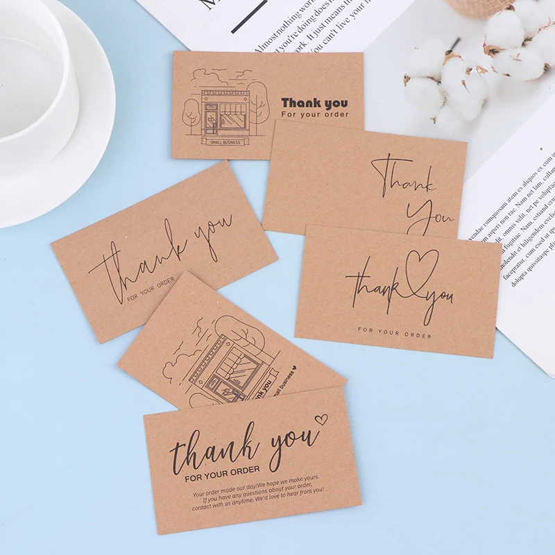 30-500pcs Thank You for Your Order Business Cards Shopping Purchase Thanks Greeting Cards Appreciation Card for Small Business