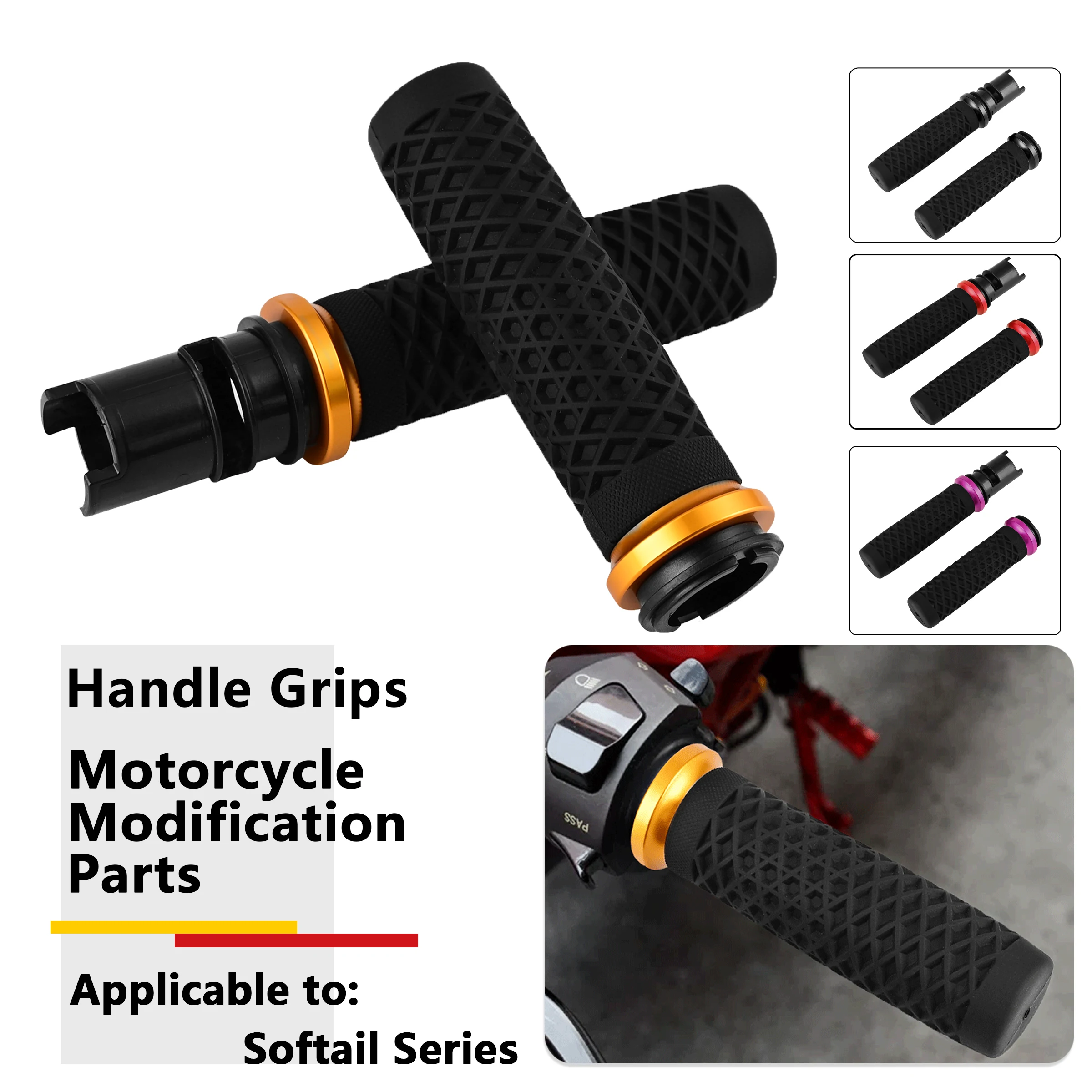 Black Soft Comfort Hand Grips for Harley Touring Street Road Glide FLHXSE Softail 2024 2025 Motorcycle Accessories Compatible