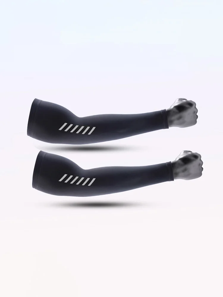 1 Pair Men's Lightweight Breathable Cooling Sports Sleeves Ice Silk Fabric Sweat-Absorbent for Cycling Fishing Running & Hiking