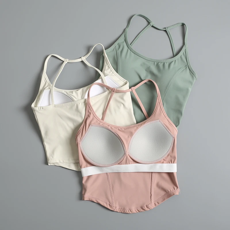 Women's Sports Bra Fitness Yoga Vest Breathable Quick Dry Shock Absorption Gathered Beautiful Back Running Training Underwear