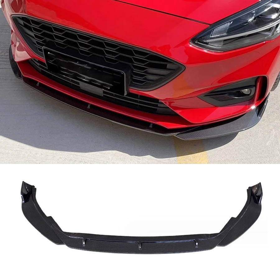 Front Bumper Spoiler Lip Lower Body Kit Diffuser Splitter Tuning Guard For Ford Focus ST Line MK4 2019 2020 2021 2022 ABS