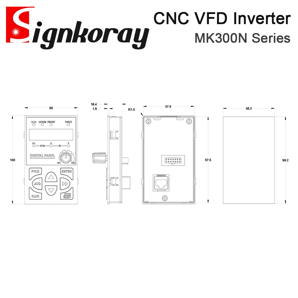 SignkoRay MK300N 시리즈 CNC 스핀들 모터용 범용 VFD 인버터 400W-11KW 220V 380V