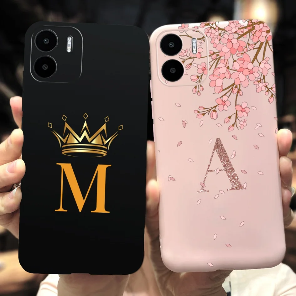 For Xiaomi Redmi A2 Plus 2023 Case Cute Letters Crown Painted Cover Soft TPU Funda For Redmi A2+ Xiomi Redmi A2 A2Plus 4G Cover