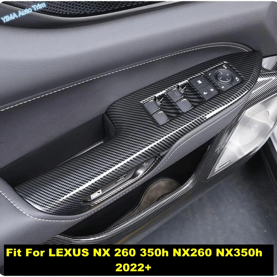 

Аксессуары для LEXUS NX 260 350h NX260 NX350h 2022-2025 ABS Внутреннее углеродное волокно Переключатель подъема окна Крышка Накладка Рамка подлокотника