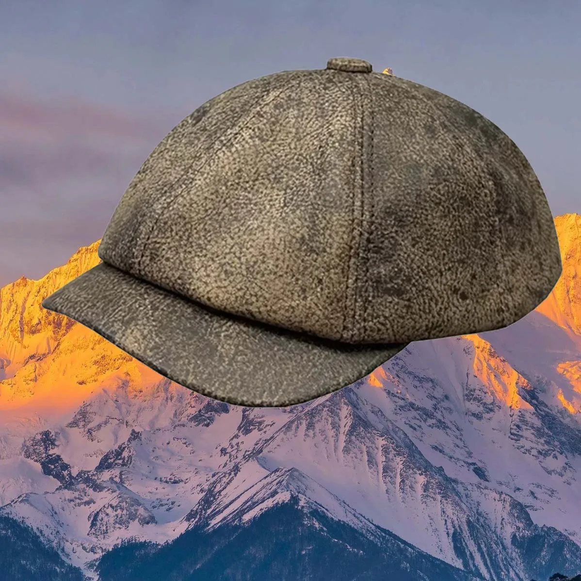 

Winter High Grade Full Grain Cow Leather Artist Beret Hat For Men Painter Octagonal Cap genuine Leather Retro Women Visor Hat