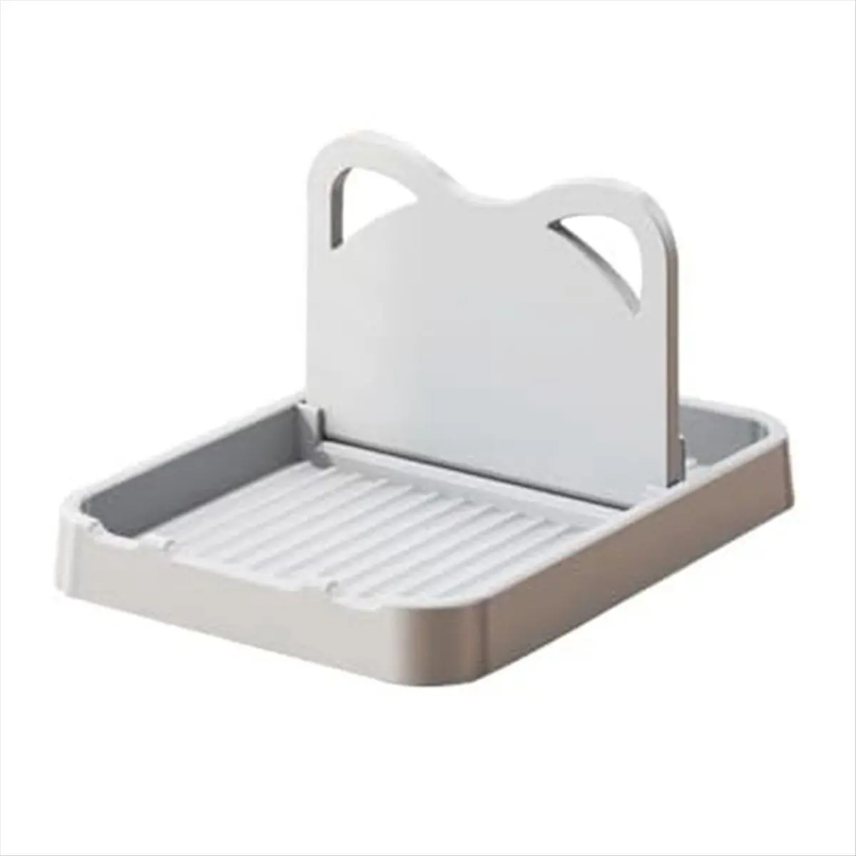 A56K Spoon Rest with Lid Holder, Foldable Spoon Holder for Kitchen Counter, Cat Pot Lid Holder for Spoons Grey