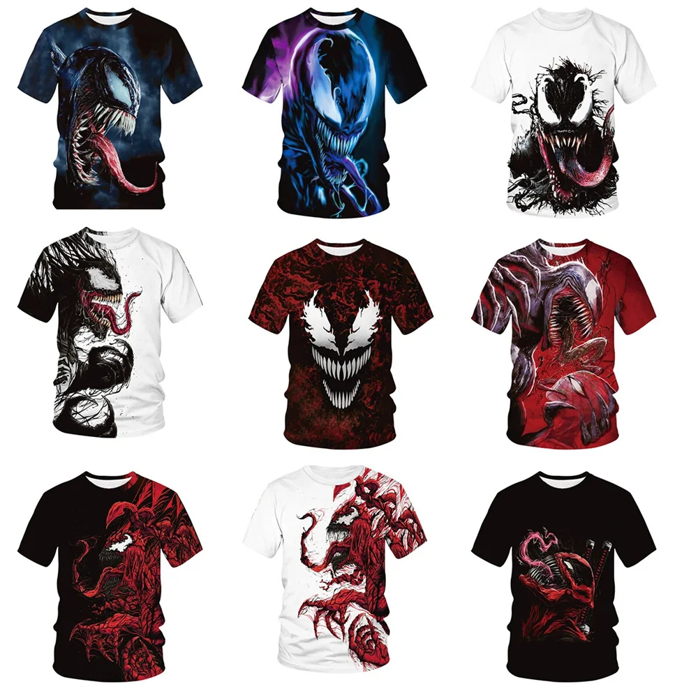 

Cosplay Venom 2 Kill Eddie 3D Quick Dry Short Sleeve T-shirt, Superhero Spider-Man Adult Children's Top