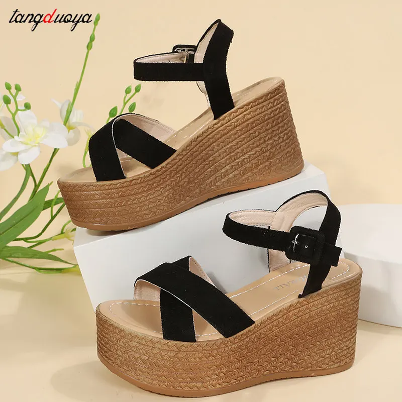 platform sandals Brand Female Wedges High Heels Sandals Fashion Solid Platform women\'s Sandals Casual Party Beach Shoes Woman