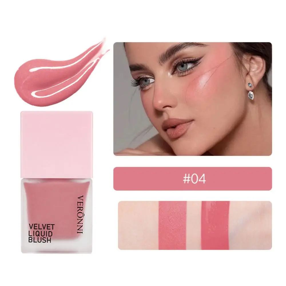 4 Colors Natural Silky Liquid Blush Waterproof Velvet Matte Hydrating Rouge Watery Long-lasting Facial Makeup Tool Stage Makeup