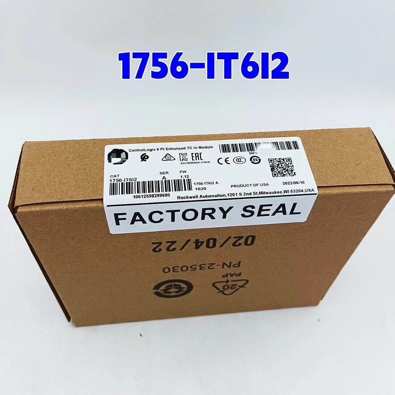 

New Factory Sealed 1756-IT6I2 /A ControlLogix Enhanced Thermocouple 1756IT6I2