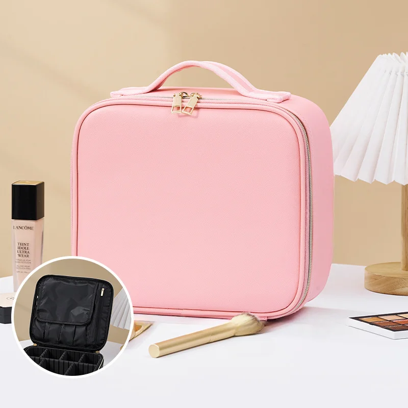 PU Leather Makeup Bag Large Capacity Storage Bag Portable Waterproof Travel Cosmetic Bag For Women