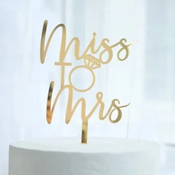Gold Acrylic Mr Mrs Cake Topper Party Favors Wedding Decorating Supplies Baking Accessories Anniversary Decorations