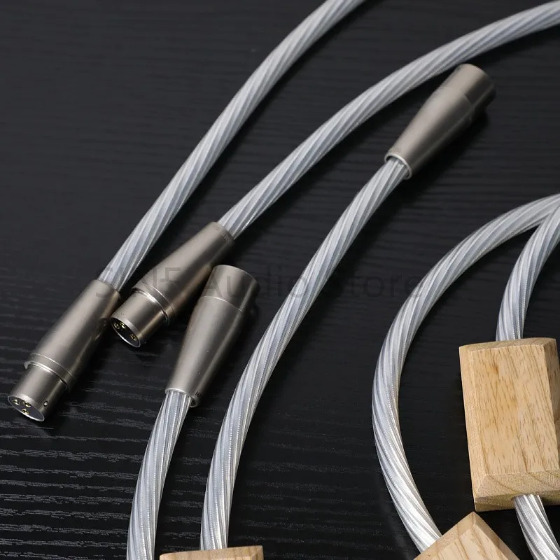 1 pair   HiFi XLR cable 7n silver plated conductor XLR gold plated male and female terminals