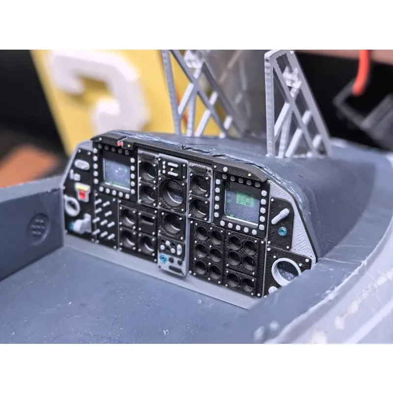 3D Printed Color FPV Scale Instrument Panel for Freewing 64mm A10 RC Airplane Cockpit Dashboard Upgrade Parts Accessories
