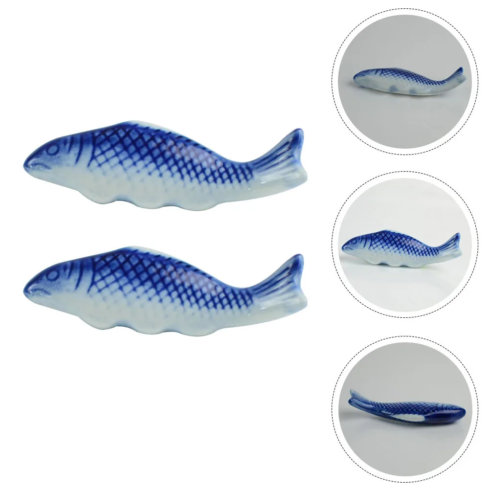 

2Pcs Fish Shape Ceramic Chopstick Rest Kitchen Table Cutlery Organizer Spoon Holder Dining Room Decor Chopsticks Holder