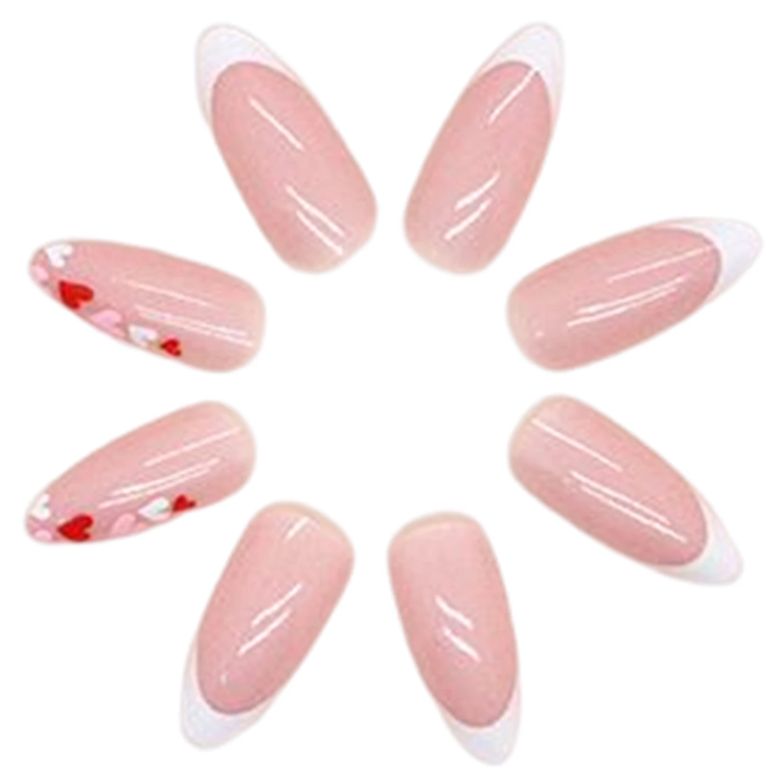 Girl Pink Sweet Fake Nails Lasting Effect with Moderate Thickness for Any DIY Nails Art Family Day