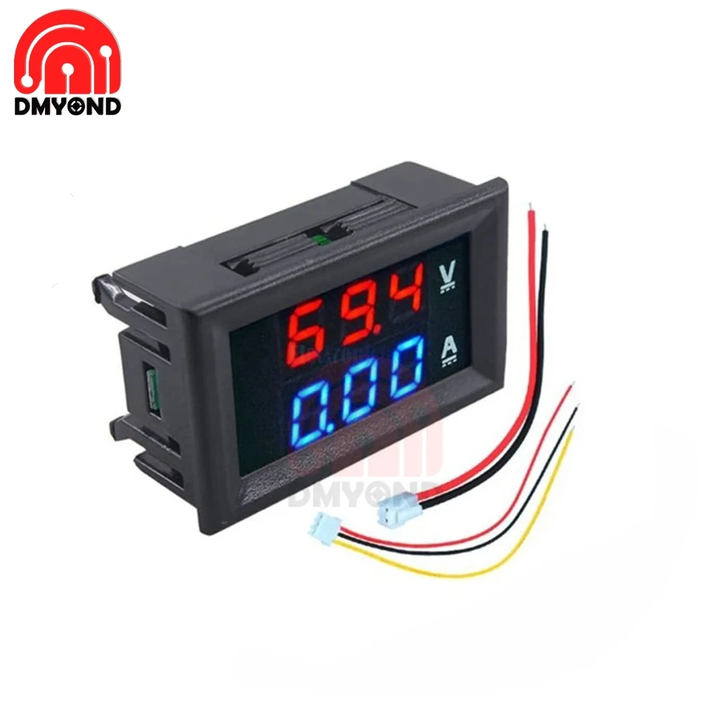 DC 100V 10A Mini Voltmeter Ammeter Blue Red Digital LED Amp Dual Digital Volt Meter Gauge 4.5V to 30V Voltmeter Voltage Meter