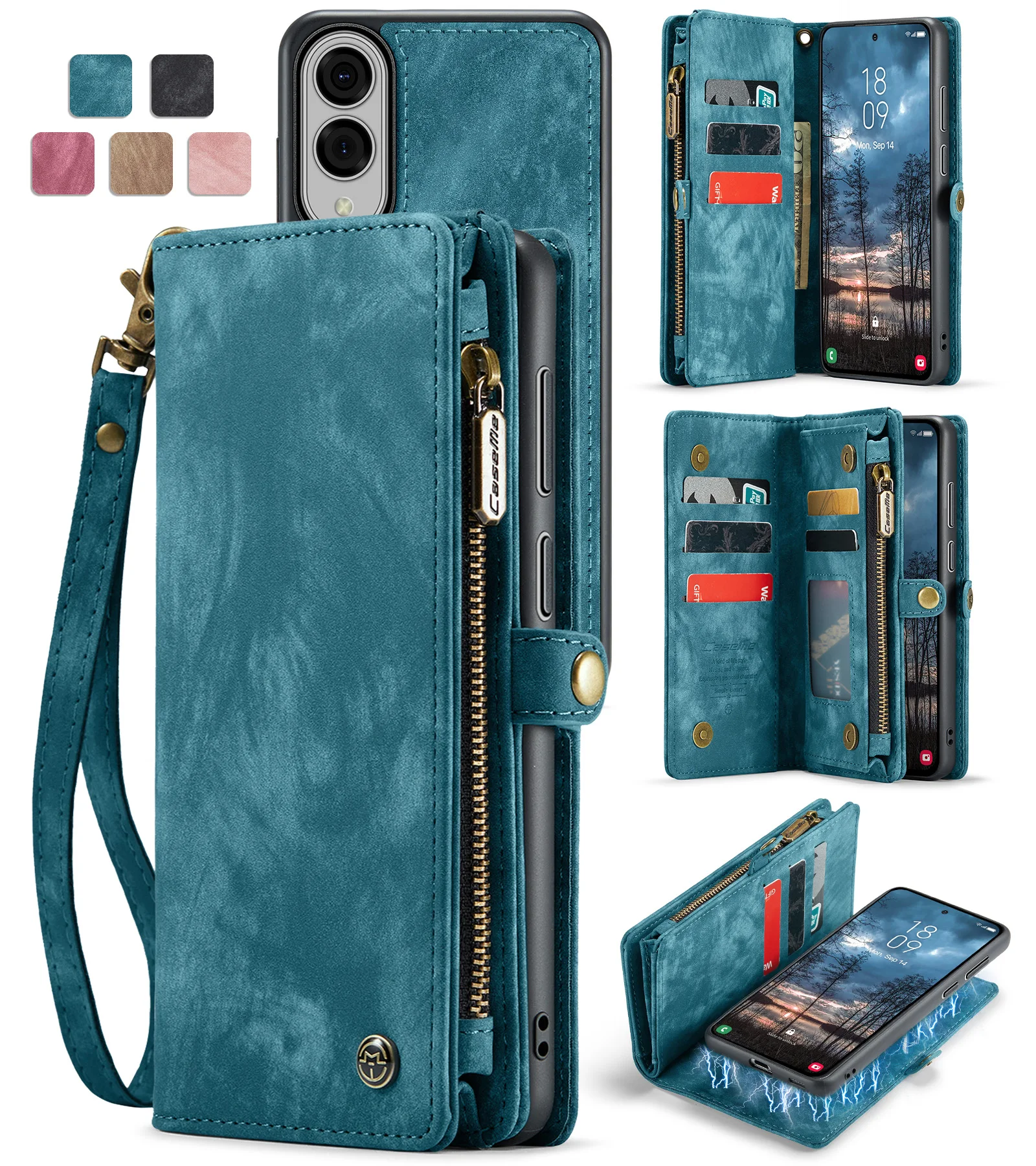 

For Samsung Galaxy S25 Edge S25Ultra Case Zipper Flip Leather Wallet Cover For Coque Samsung Galaxy S25 Plus Ultra S25 Edge Case