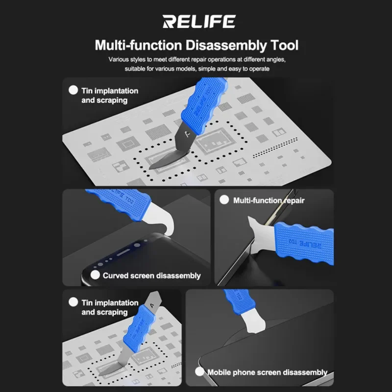 RELIFE TD2 Pro Ремонт микросхем Тонкое лезвие для IP-планшетов Android PCB Нож для ремонта материнской платы Съемник процессора Скребок для удаления клея BGA