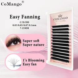 Comango Easy Fan Lashes Faux Mink Eyelash Extension Fast Bloom Automatic Flowering Self-Making Volume Soft Natural Makeup Beauty